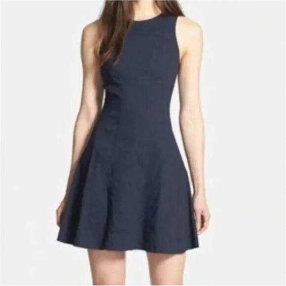Theory Maydra Linen Blend Sleeveless Dress in Dark Oat - Picture 8 of 8